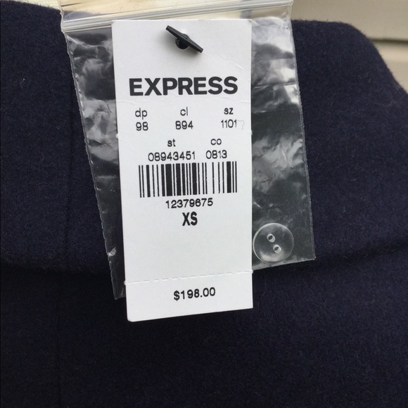 NWT Express Navy Bell Sleeve Shawl Collar Coat - Picture 7 of 7